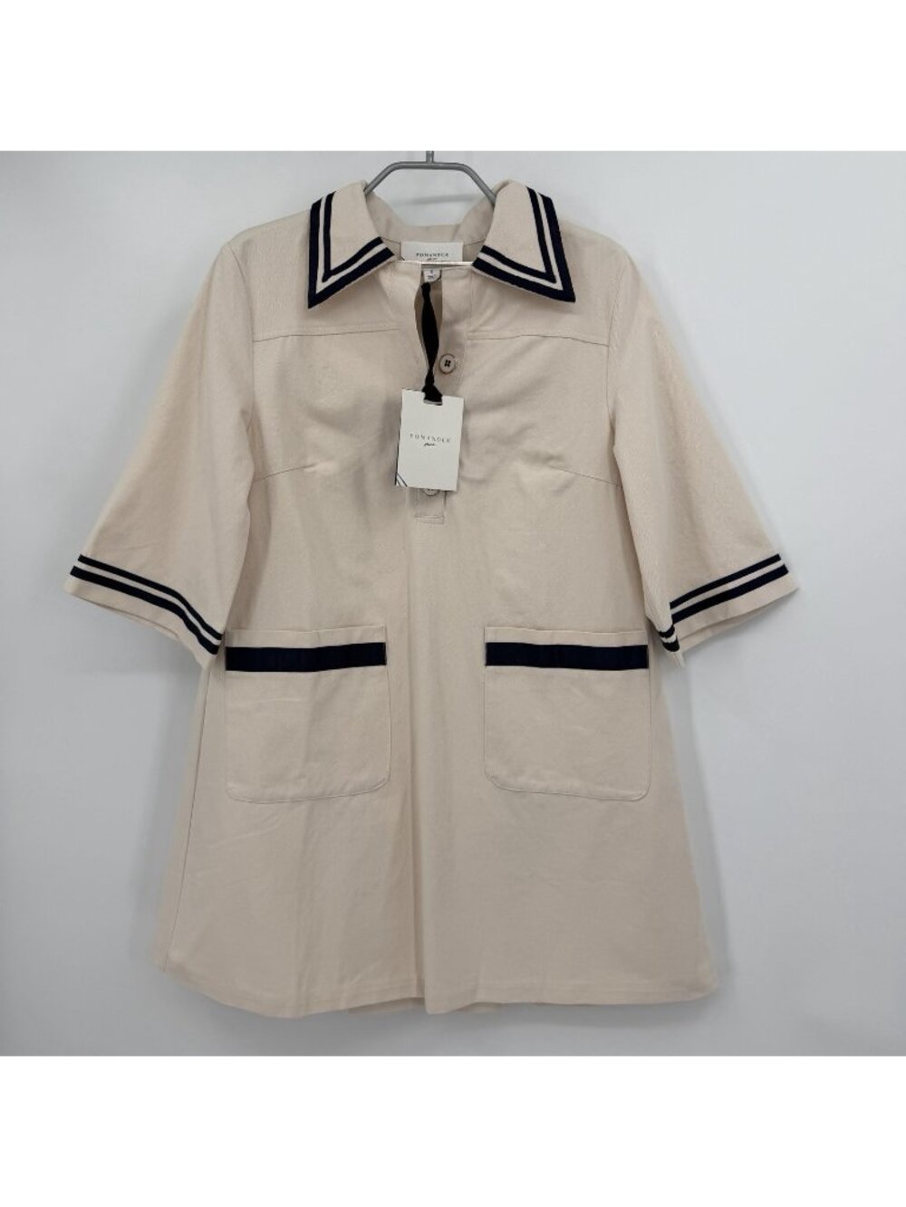 Pomander Place by Tuckernuck Gardenia Hart Shirt Dress Beige sz S Small NWT Mini